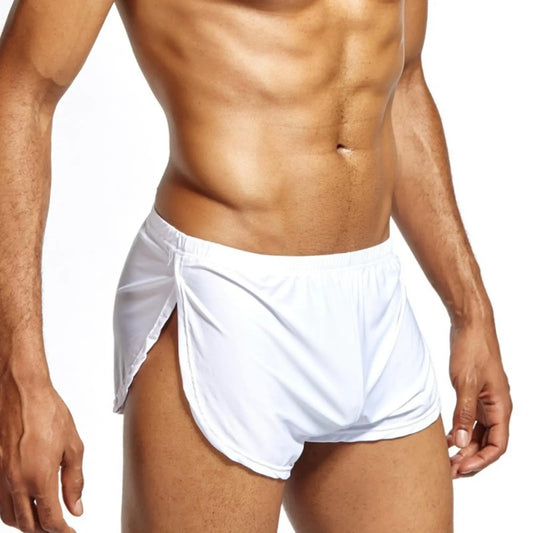 Mens Sleeping Shorts Summer Shorts Pajama Bottoms for Men Low Waisted Split Sexy Mens Underwear for Home Casual Sleeping